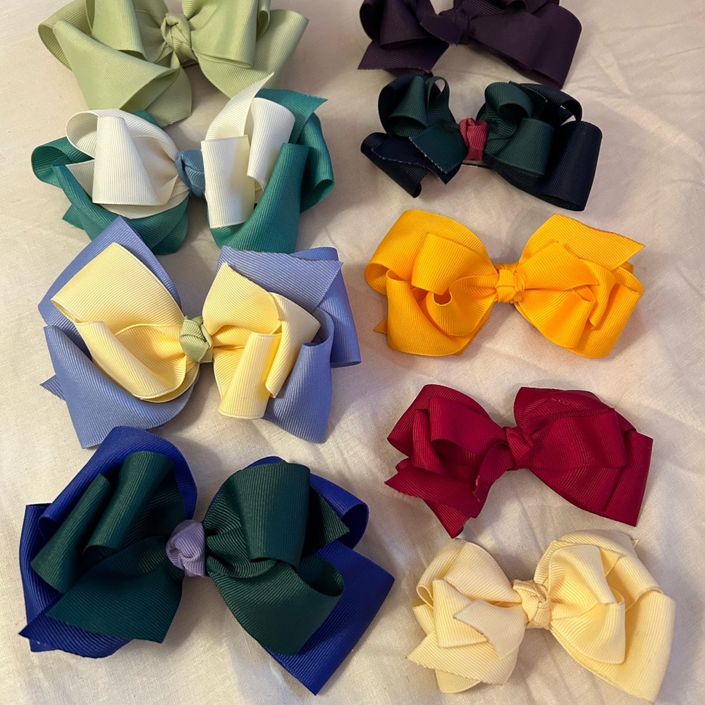 Vibrant Multi colored Hair Bows Classic Double-Bow Design